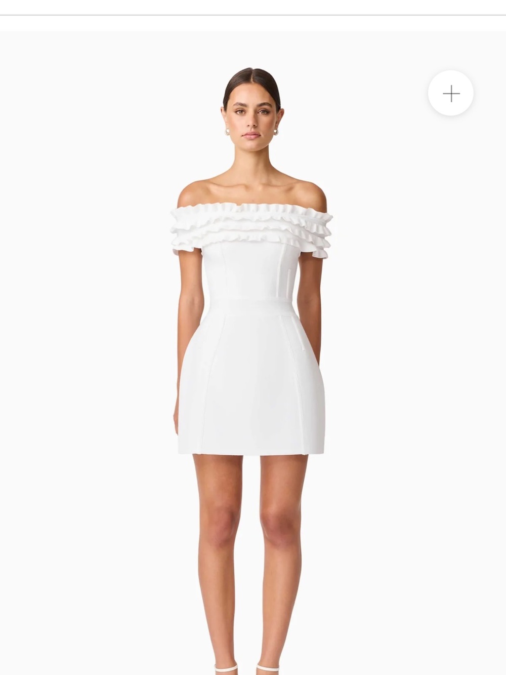 Elliatt White One-Shoulder Ruffle Mini Dress